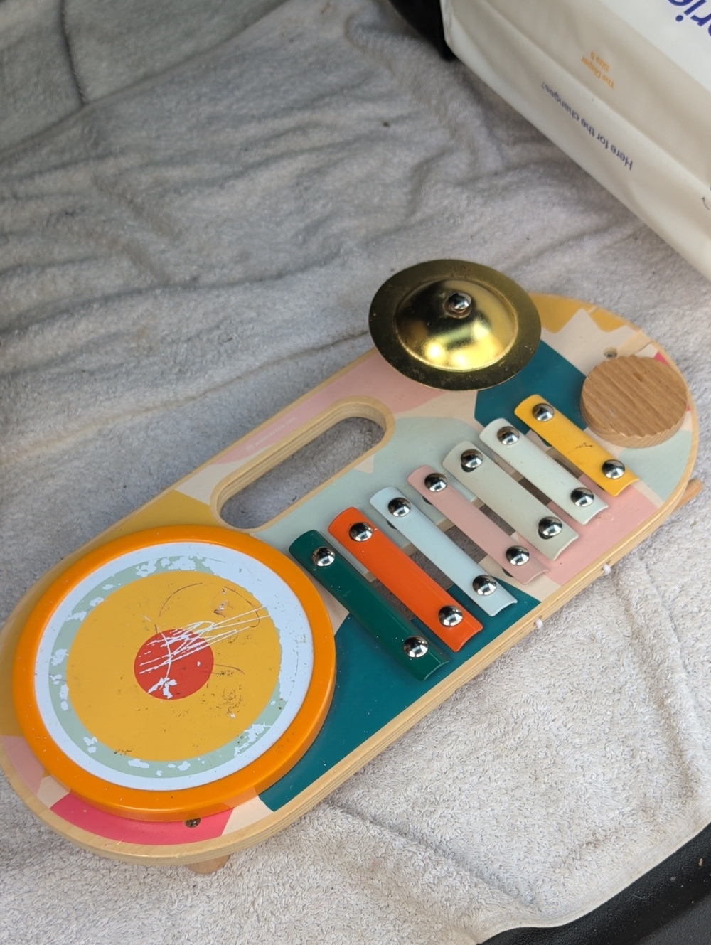 Wooden Kids Music Toy - Multicolor Xylophone & Drum